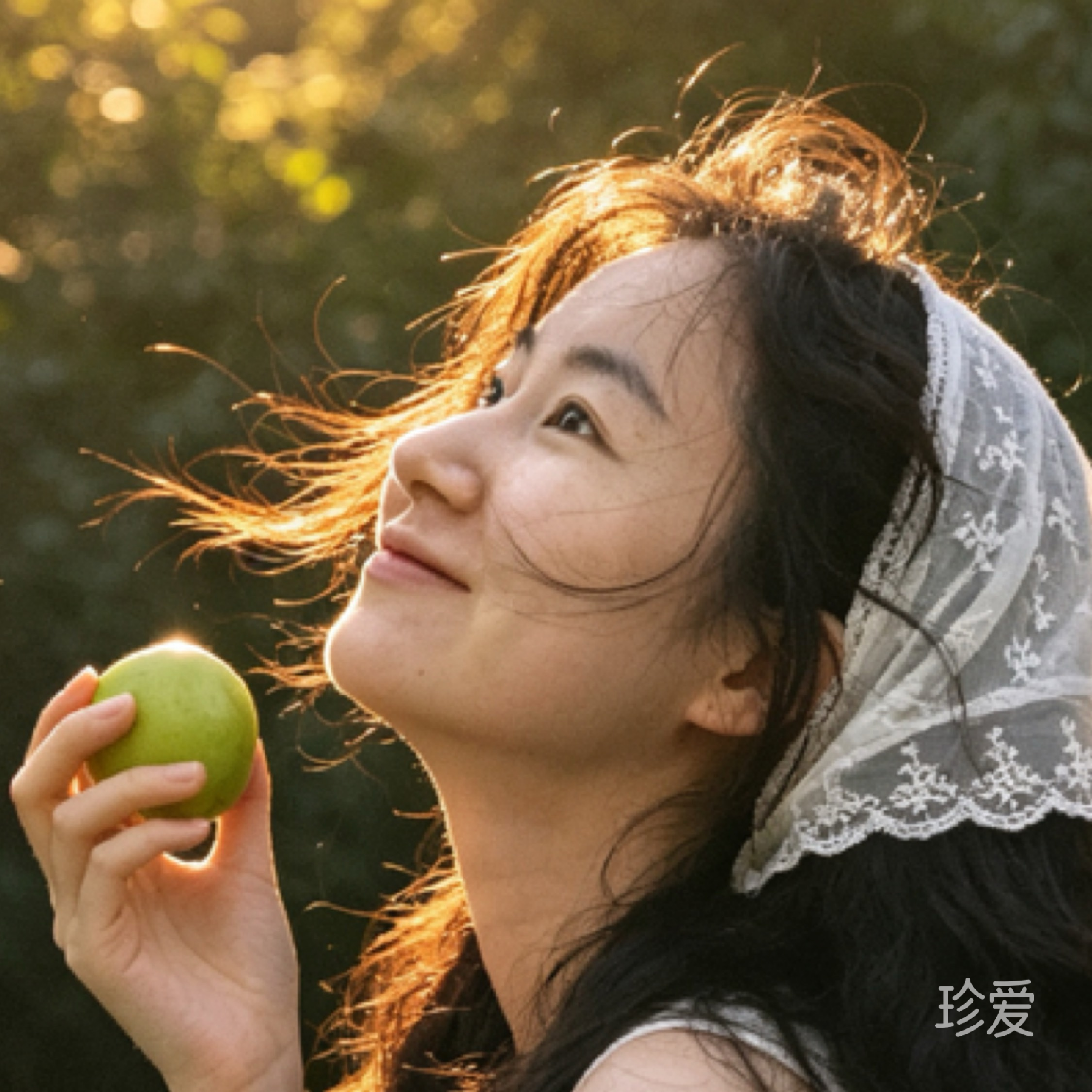 一个爱花的小姑娘